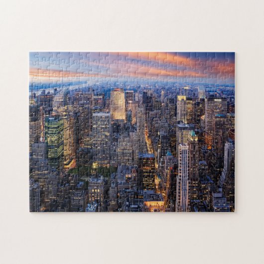 New York bij nacht Legpuzzel (Horizontaal)