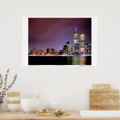 New York bij nacht Poster (Keuken)