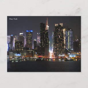 New York bij nacht Poster Feestdagenkaart