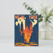 New York bij nacht, Reizen Briefkaart (Staand voorkant)