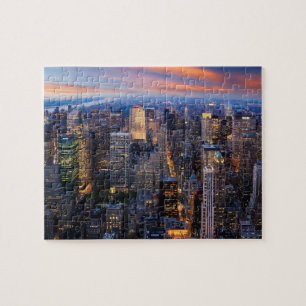 New York bij Night Puzzle Legpuzzel