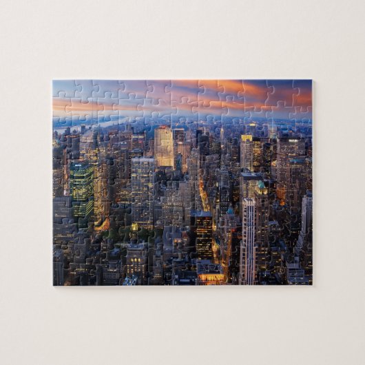 New York bij Night Puzzle Legpuzzel (Horizontaal)