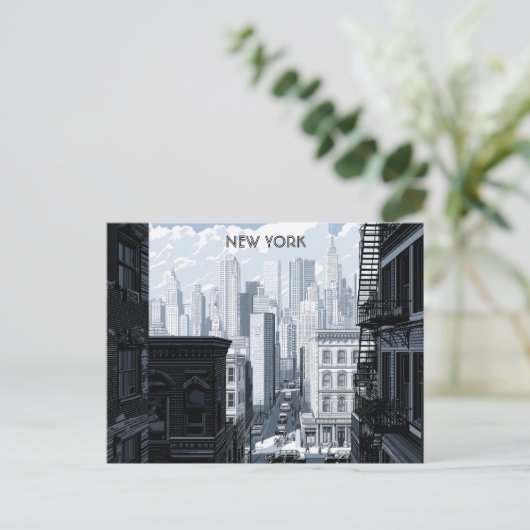 New York Black and White Travel briefkaart (Staand voorkant)
