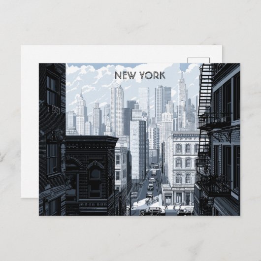 New York Black and White Travel briefkaart (Voorkant / Achterkant)