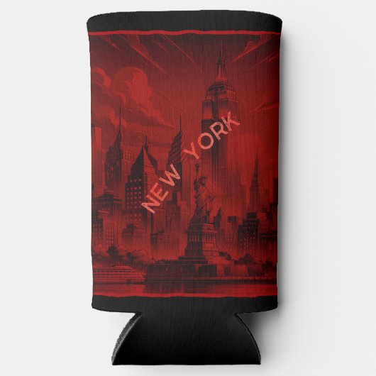 New York Black Red Seltzer Blikjeskoeler (Voorkant)