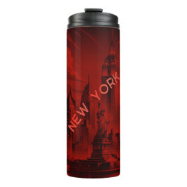 New York Black Red Thermal Tumbler Thermosbeker