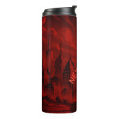 New York Black Red Thermal Tumbler Thermosbeker (Gedraaid links)
