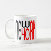 New-York-Black-Red Typografie Koffiemok (Links)