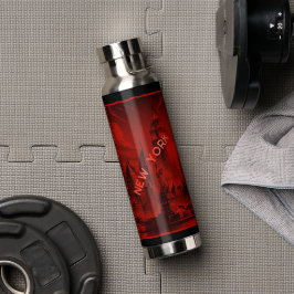 New York Black Red Waterfles