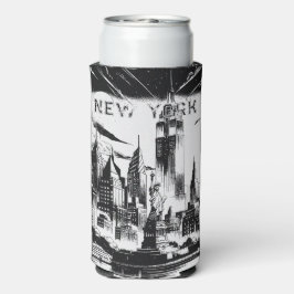 New York Black White Seltzer Blikjeskoeler