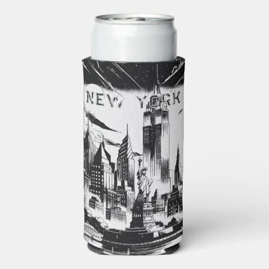 New York Black White Seltzer Blikjeskoeler (Seltzer Achterkant)