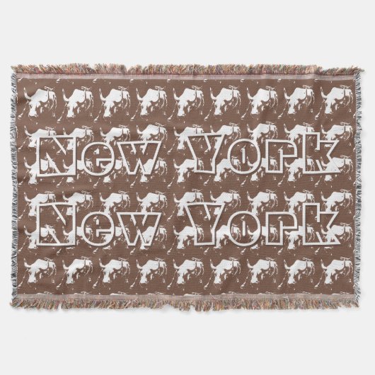 New York Blanket NYC Bull Statue Souvenir Blanket Deken (Voorkant)