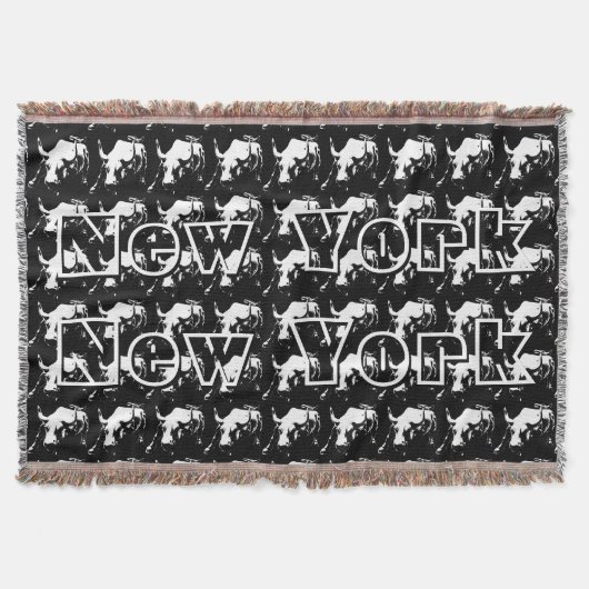New York Blanket NYC Bull Statue Souvenir Blanket Deken (Voorkant)