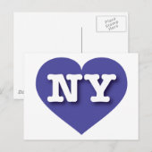 New York Blue Heart - Ik hou van NY Briefkaart (Voorkant / Achterkant)