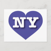 New York Blue Heart - Ik hou van NY Briefkaart (Voorkant)