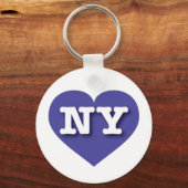 New York Blue Heart - Ik hou van NY Sleutelhanger (Voorkant)