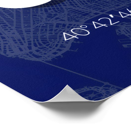 New York Blueprint City Map Poster Minimal (Hoek)