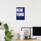 New York Blueprint Stadkaart Poster Minimal (Thuiskantoor)