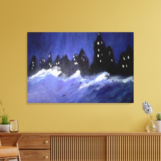 New York Blues Stretched Canvas Print (Insitu (Woonkamer))