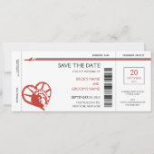 New York Boarding Pass Save the Date Invitations (Voorkant)