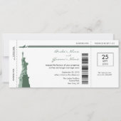 New York Boarding Pass Wedding Invitting Kaart (Voorkant)