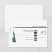 New York Boarding Pass Wedding RSVP (Voorkant / Achterkant)