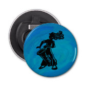 New York Boogie Nights Drum Blue Button Flesopener (Voorkant)