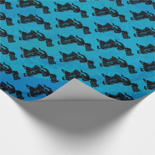 New York Boogie Nights Drum Blue Cadeaupapier (Hoek)