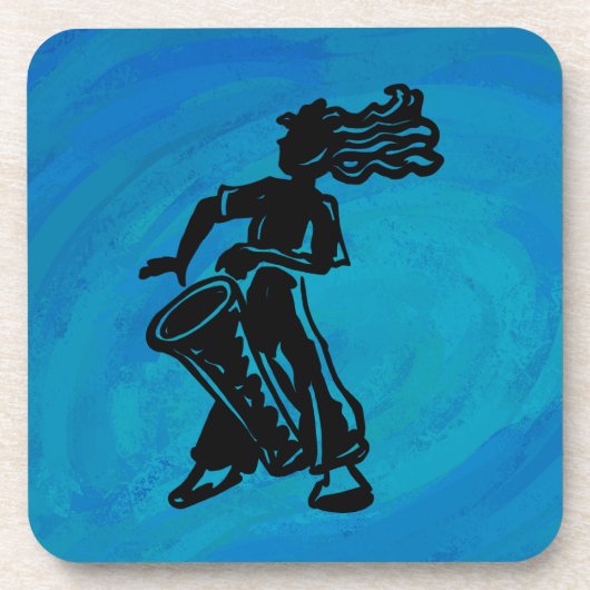 New York Boogie Nights Drum Blue Drankjes Onderzetter (Voorkant)