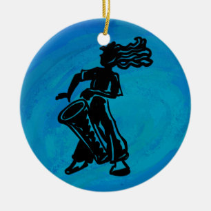 New York Boogie Nights Drum Blue Keramisch Ornament