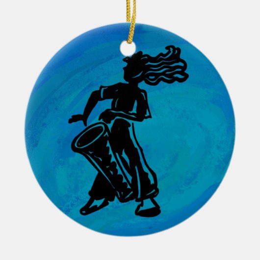 New York Boogie Nights Drum Blue Keramisch Ornament (Voorkant)