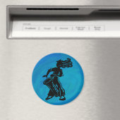 New York Boogie Nights Drum Blue Magneet (Insitu (Vaatwasser))