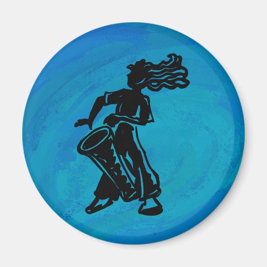 New York Boogie Nights Drum Blue Magneet (Voorkant)