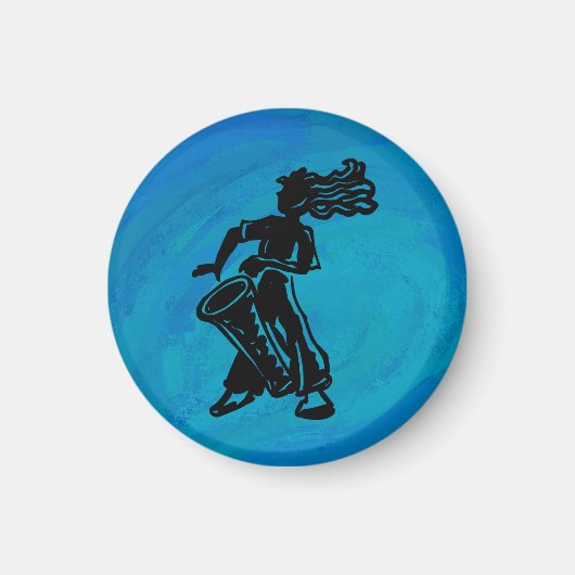 New York Boogie Nights Drum Blue Magneet (Voorkant)