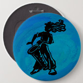 New York Boogie Nights Drum Blue Ronde Button 6,0 Cm (Voorkant /achterkant)
