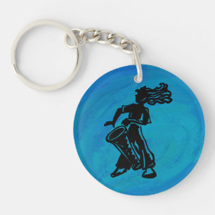 New York Boogie Nights Drum Blue Sleutelhanger