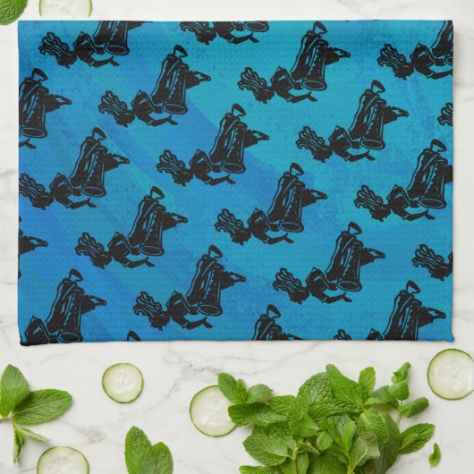 New York Boogie Nights Drum Blue Theedoek (Gevouwen)