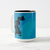 New York Boogie Nights Drum Blue Tweekleurige Koffiemok (Voorkant links)