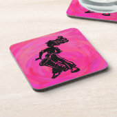 New York Boogie Nights Drum Hot Pink Bier Onderzetter (Linkerzijde)