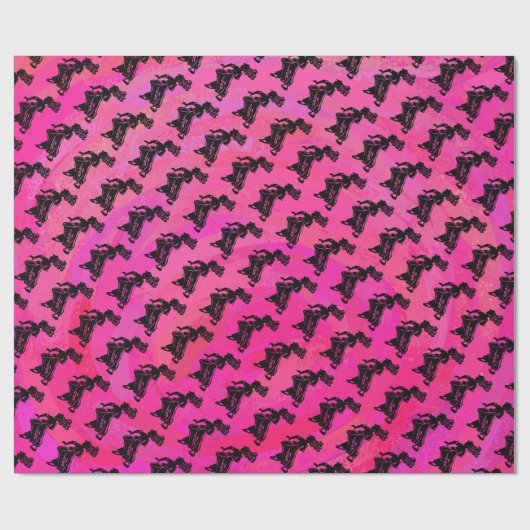 New York Boogie Nights Drum Hot Pink Cadeaupapier (Vlak)