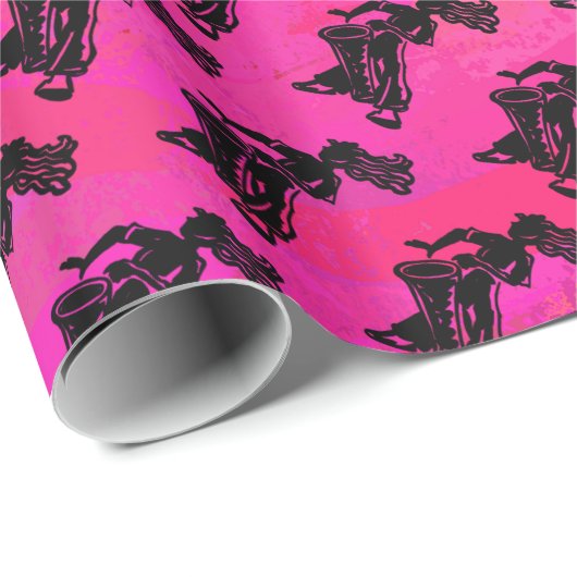 New York Boogie Nights Drum Hot Pink Cadeaupapier (Rol Hoek)