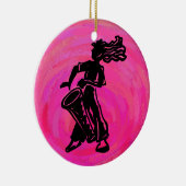 New York Boogie Nights Drum Hot Pink Keramisch Ornament (Rechts)