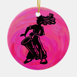 New York Boogie Nights Drum Hot Pink Keramisch Ornament