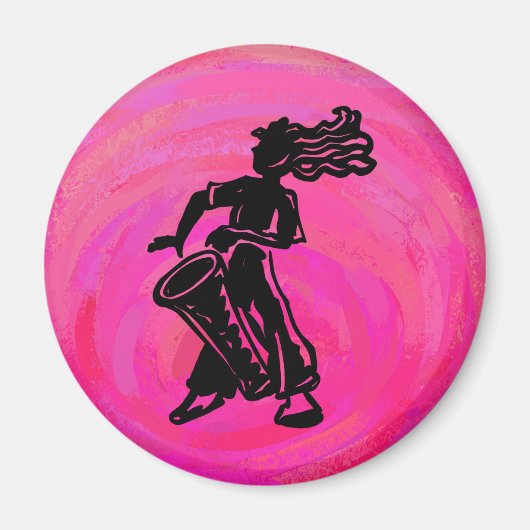 New York Boogie Nights Drum Hot Pink Magneet (Voorkant)