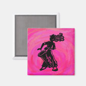 New York Boogie Nights Drum Hot Pink Magneet (Voorkant / Achterkant)