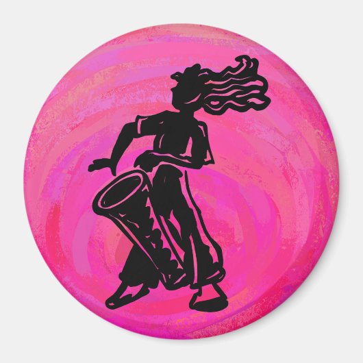 New York Boogie Nights Drum Hot Pink Magneet (Voorkant)