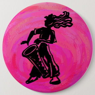 New York Boogie Nights Drum Hot Pink Ronde Button 6,0 Cm