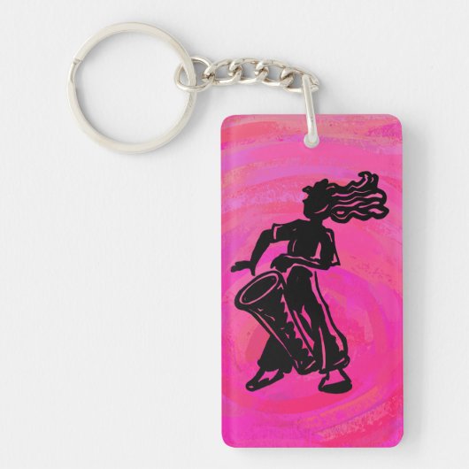 New York Boogie Nights Drum Hot Pink Sleutelhanger (Voorkant)