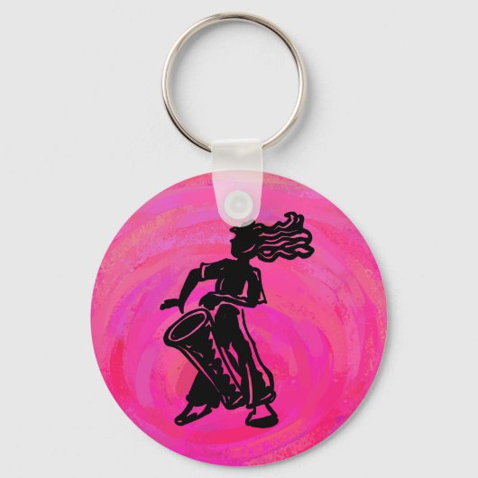 New York Boogie Nights Drum Hot Pink Sleutelhanger (Voorkant)