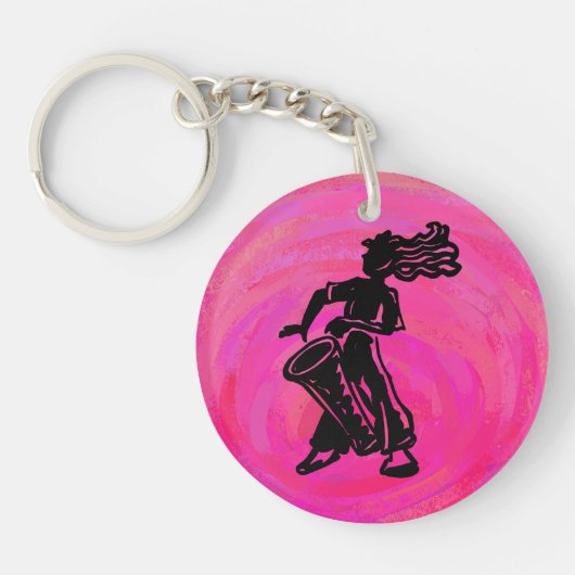 New York Boogie Nights Drum Hot Pink Sleutelhanger (Voorkant)